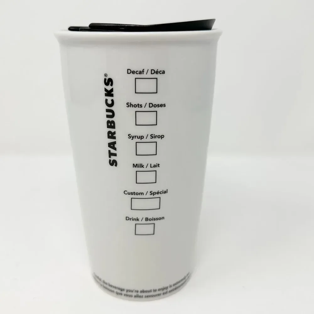 2016 STARBUCKS ICONIC CERAMIC MERMAID TRAVEL TUMBLER‎ WITH ORDER DETAILS
